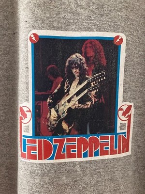 Vintage LED ZEPPELIN Athletic Gray T-Shirt Single Stitch 50/50 Jimmy Page S