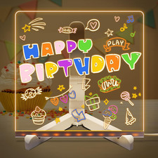 LED Acrylic Note Board with Colors Light Up Message Board with Stand 7 Markers