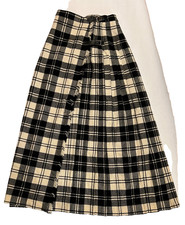 Vtg Laird Portch of Scotland Tartan Plaid Wool Skirt Leather Buckles Size 7/8