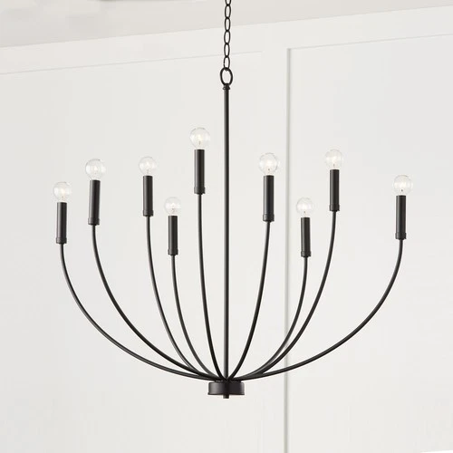 Capital Lighting 452191 Ansley 9 Light 35"W Taper Candle Style - Black - Picture 5 of 12