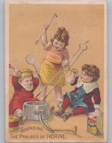 Victorian Ivorine Soap Trade Card by Williams Bros. with Children Art