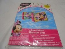 NEW DISNEY JUNIOR MINNIE MOUSE 2 POOL SWIM ARM FLOATS w/ REPAIR KIT   INFLATABL