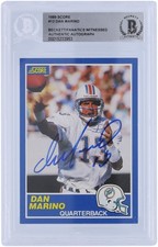 Dan Marino Miami Dolphins Autographed 1989 Score #13 Beckett Fanatics Card