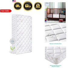 Crib Toddler Mattress Foam Fleece Breathable Hypoallergenic Compact