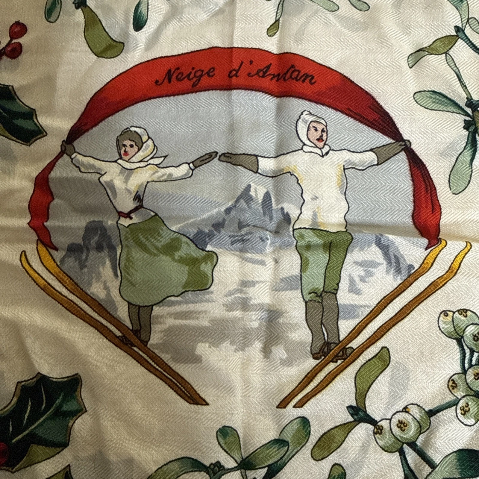 Hermes — Hermès Scarf - Carre 90 - 100% Silk - Neige d'Antan - Navy