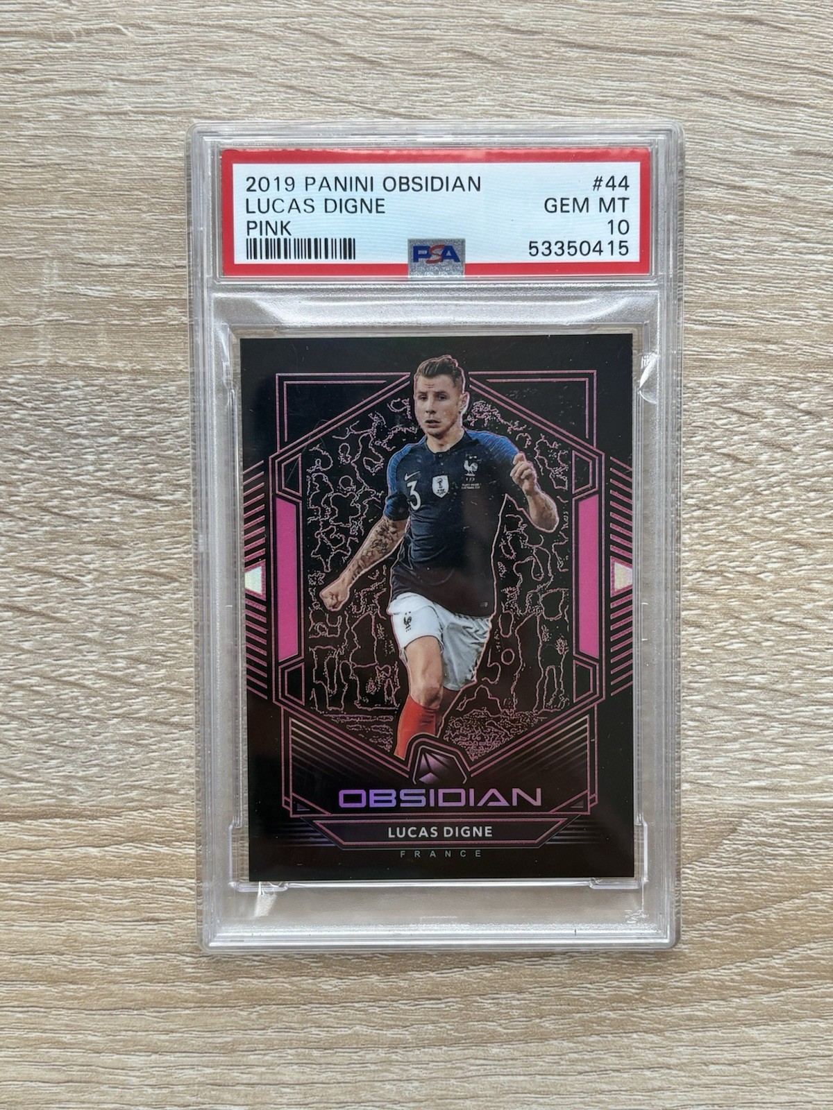 2019 Obsidian Lucas Digne Pink /11 PSA 10 France Soccer Card 9/11 GEM MT