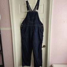 Dickies Denim Bib Overalls Unisex Size XL Blue Jeans Cotton Mens Workwear