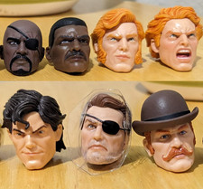 Marvel Legends 7 HEAD LOT Custom Figure Fodder Nick Fury Dugan GI Joe Classified