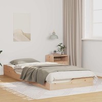 Bodenbettgestell Braun 90 X 220 Cm Massivkiefer