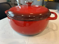 Lodge Color EC6D43 6-qt. Enameled Cast Iron Dutch Oven - Red - Pre Owned