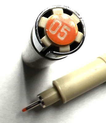 2 Sakura Pigma Micron Marker Pens 0.45mm XSDK05   2 per order ORANGE