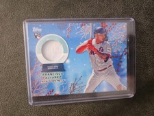 2023 TOPPS HOLIDAY MEGA FRANCISCO ALVAREZ RED METALLIC RELIC RC #/25 NY METS 