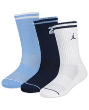 Jordan Big Boys 3-Pack Jersey Crew Socks Medium 5Y-7Y Shoe Size - Free Shipping