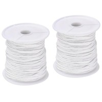 2 StüCk Geflochtene Kerzendocht Baumwolle 40 PLY 200 Fuß Lange 1.7Mm Flach Breit