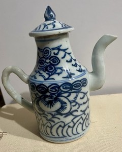 Qing Kangxi Dynasty Blue and White Chinese Small Tea Porcelain Pouring Vessel!