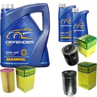Mann Inspektionspaket 7L Mannol Defender 10W-40 FüR Fiat Ducato Kasten 2.8 TDI