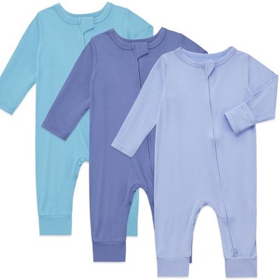 Aablexema Baby Footless Pajamas Bamboo Rayon 3pcs Unisex Infant Zipper Romper...