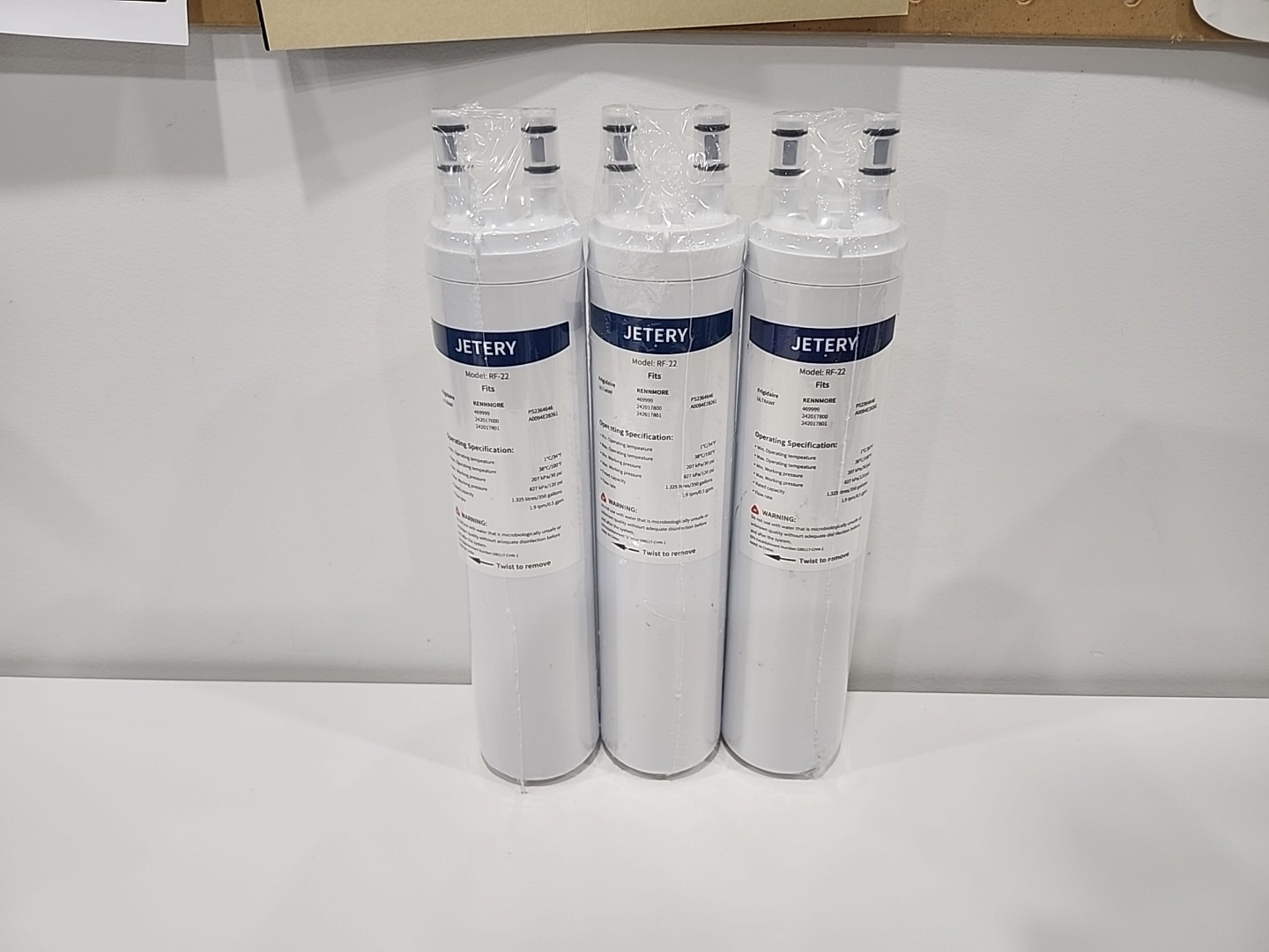 Jetery RF-22 Refrigerator Water Filter 3-Pack New Replacement