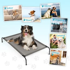 50" Large Dog Bed Elevated Outdoor Raised Pet Cot Indoor Durable Steel Frame