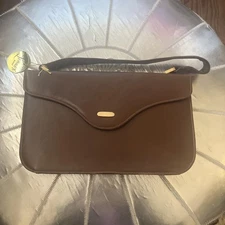 VINTAGE NEW LENNOX BAGS BROWN LEATHER PURSE