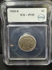 1925-S  BUFFALO NICKEL/5 CENTS  ~ BETTER DATE HIGH GRADE  VF20