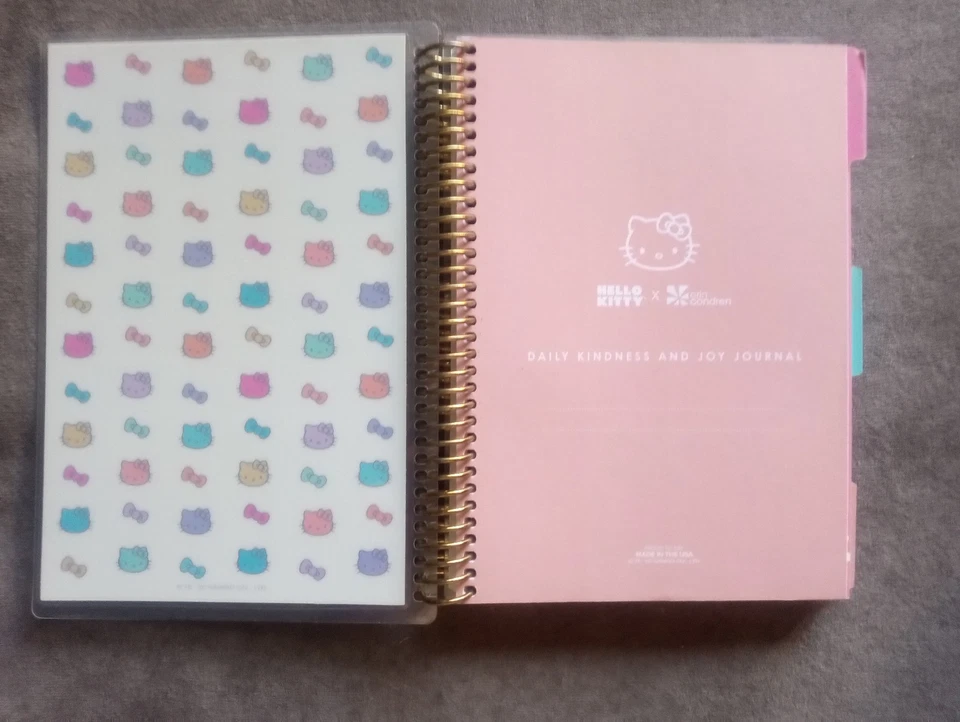 Hello Kitty BE KIND BE NICE REPEAT Spiral 4 Tab Notebook Journal - NEW - Image 4 of 4