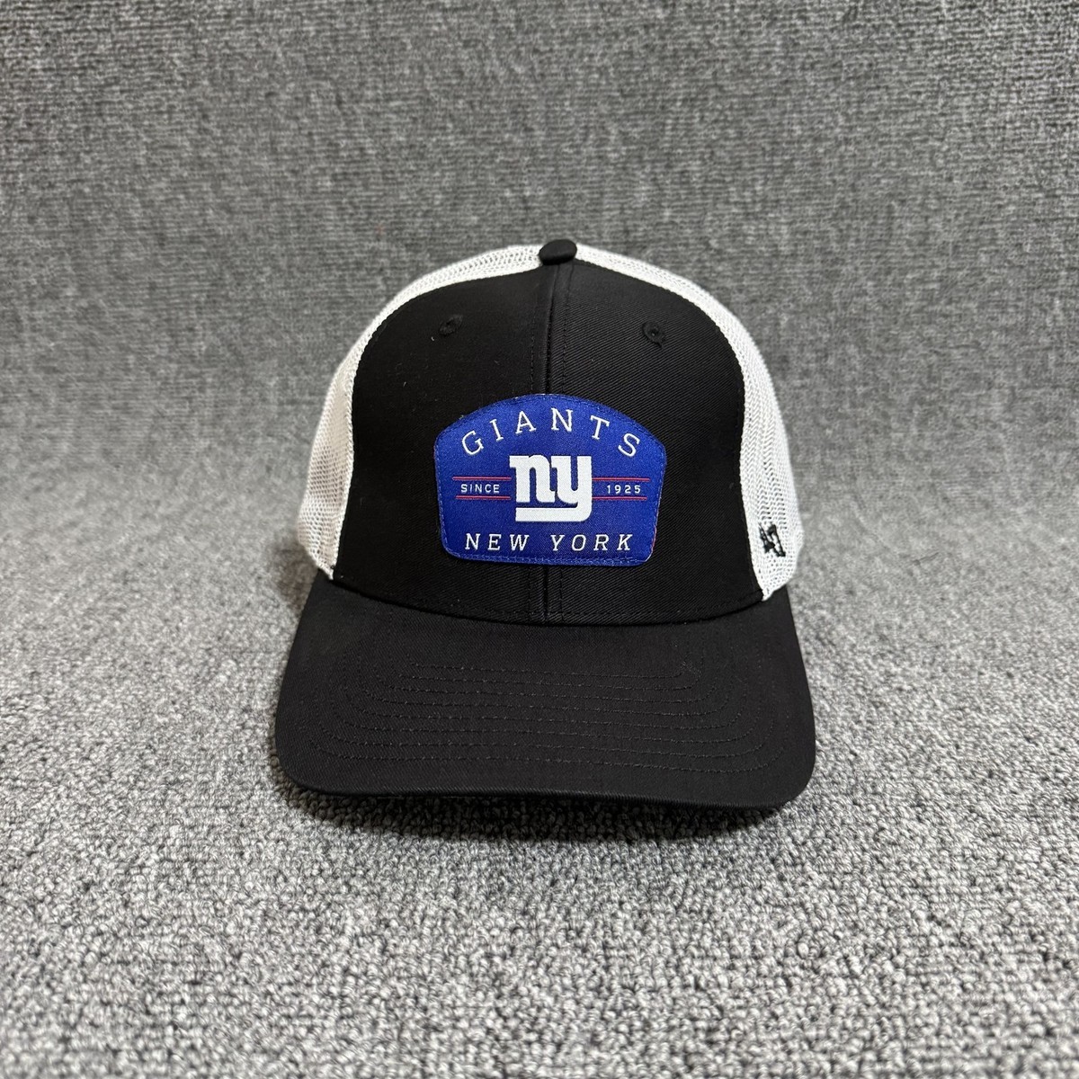 '47 Brand New York Giants Trucker Snapback Black White OSFA NFL Mesh Back Hat