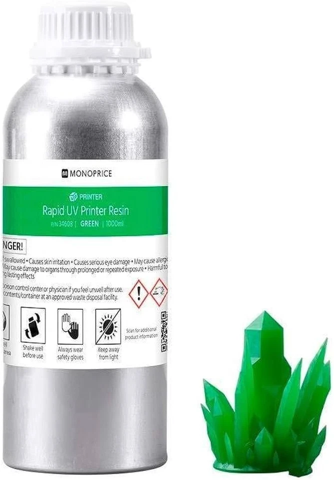 Impresora 3D Resina Monoprice 500 ml Rápida Litografía UV Resina Paquetes 1000 ml 2000 ml  Foto 2 de 4