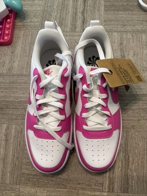 Nike Court Borough Low Recraft Gs White Laser Fuchsia Size 6.5Y New Authentic 