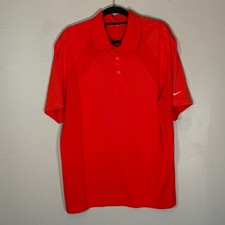 Nike Golf Mens Dri-FIT Red Short Sleeve Performance Polo Shirt XL 319698-639