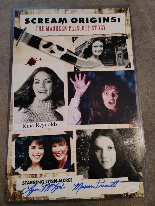 Scream Origins Lynn McRee Signed Horror 11x17 Poster Maureen Prescott JSA COA 👻