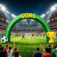 14FT Giant Soccer Inflatable Arch 2026 World Soccer Blow up Decorations with Tro