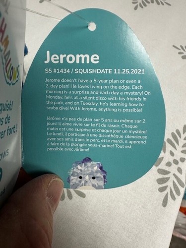 Squishmallows ~ Blue Triceratops ~ Jerome with Tag 5" inch ~ Kellytoy ~ 11/25/21 - Picture 2 of 2
