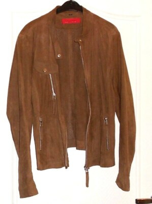 Veste En Cuir Daim Marron Giorgio - Taille 40 - Occasion Très Bon état