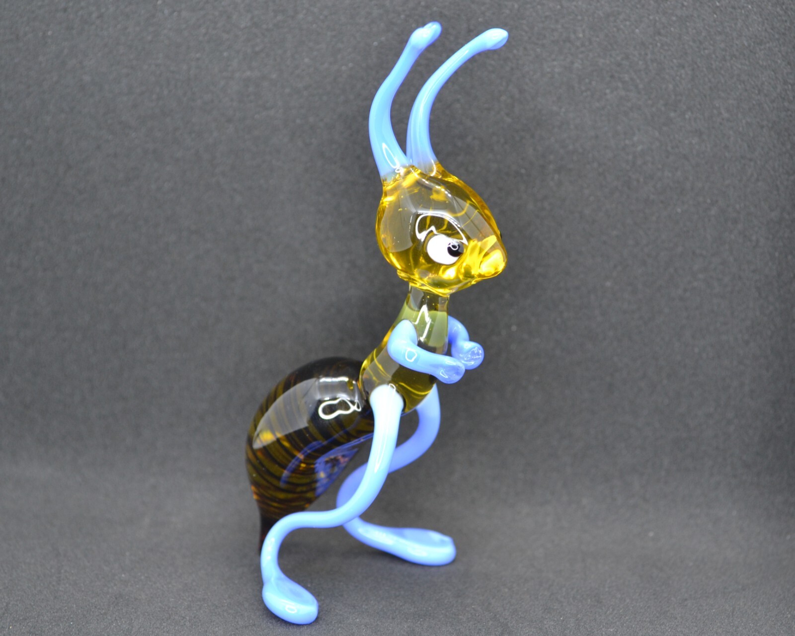 Blue Glass Ant Figurine - Blown Glass Animal Sculpture - Handmade Glass ...