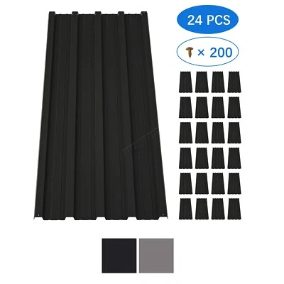 BIRCHTREE Roof Sheets 24X Corrugated Garage Carport Shed Metal Roofing Panels