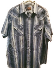 Mens XL  Western shirt Pearl Snap Button Up Short Sleeve