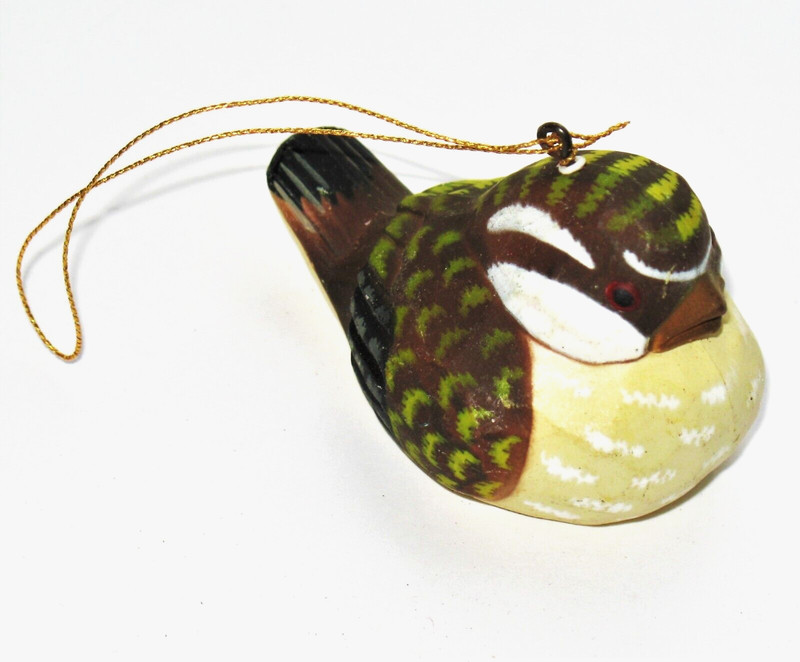 Vintage Baby BIRD Chicadee Skylark Sparrow Warbler CHRISTMAS Tree Ornament