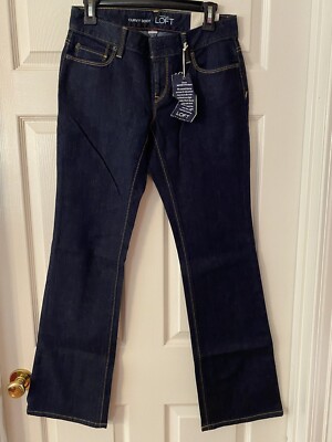 Loft Women's Low Rise Curvy Bootcut Dark Blue Size 4 NWT