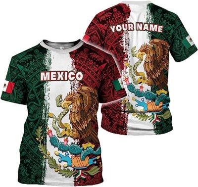 Personalized Name Mexican Shirts for Men, Customized Mexico Shirts for Men