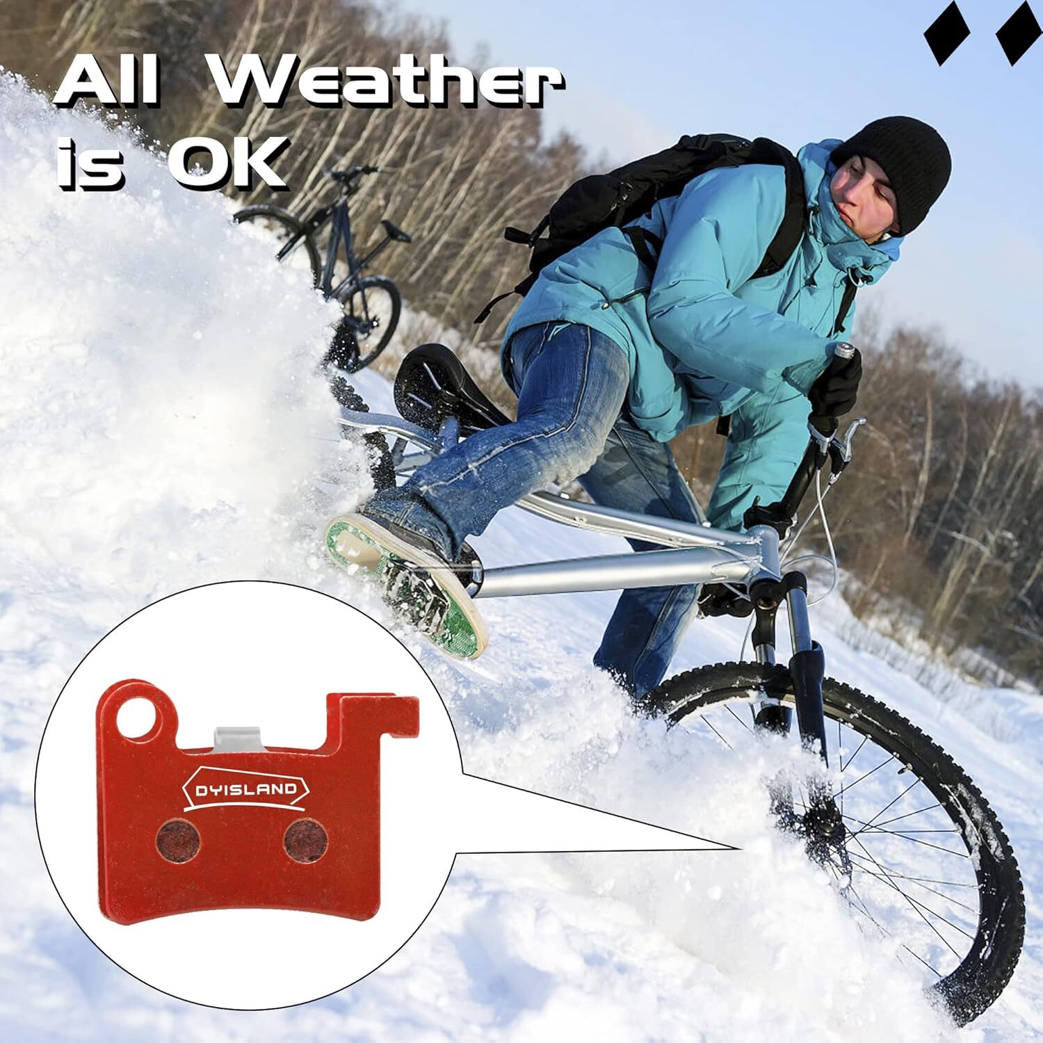 MT600 Electric Bike Disc Brake Pad Two Pairs, Suitable for DYISLAND LD-200PLUS L