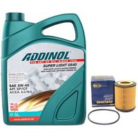 MotoröL Set 5W-40 Addinol 5 Liter + ÖLfilter SH 4784 P FüR Opel Vectra B Astra G
