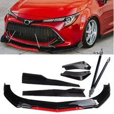Front Bumper Lip Splitter Spoiler Body Kit + Side Skirt For Toyota Corolla XLE