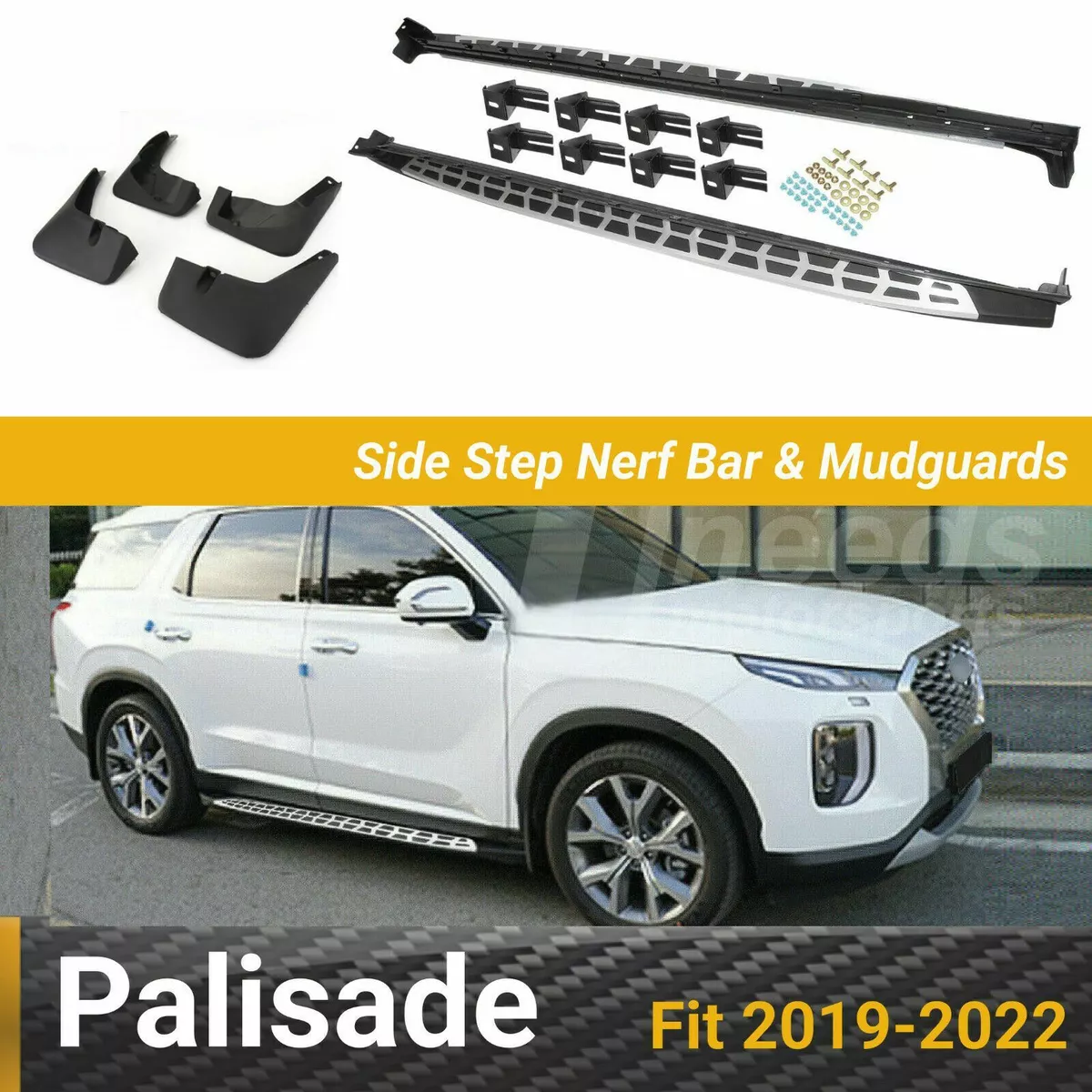 For Hyundai Palisade 2020 2022 Running Boards Side Step Nerf Bar