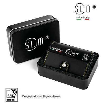 Portafoglio Mini In Vera Pelle Con RFID - Portacarte Compatto Per Uomo E Donna - Foto 6