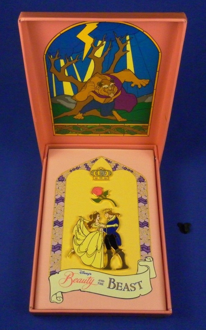 Beauty and the Beast Stained Glass Set Belle Prince Rose Crown LE