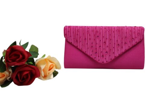 Para mujeres Sobre Noche Bolso sin mangas Novia Boda Fiesta Bolso de mano Cartera Diamante - Imagen 7 de 30
