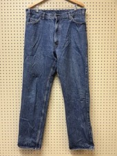 Vtg Levis Two Horse Brand Leather Patch 38x34 Made In USA Blue Denim