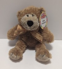 New Melissa Doug Baby Ferguson Teddy Bear W/ Bow 8 " Stuffed Plush Toy Brown