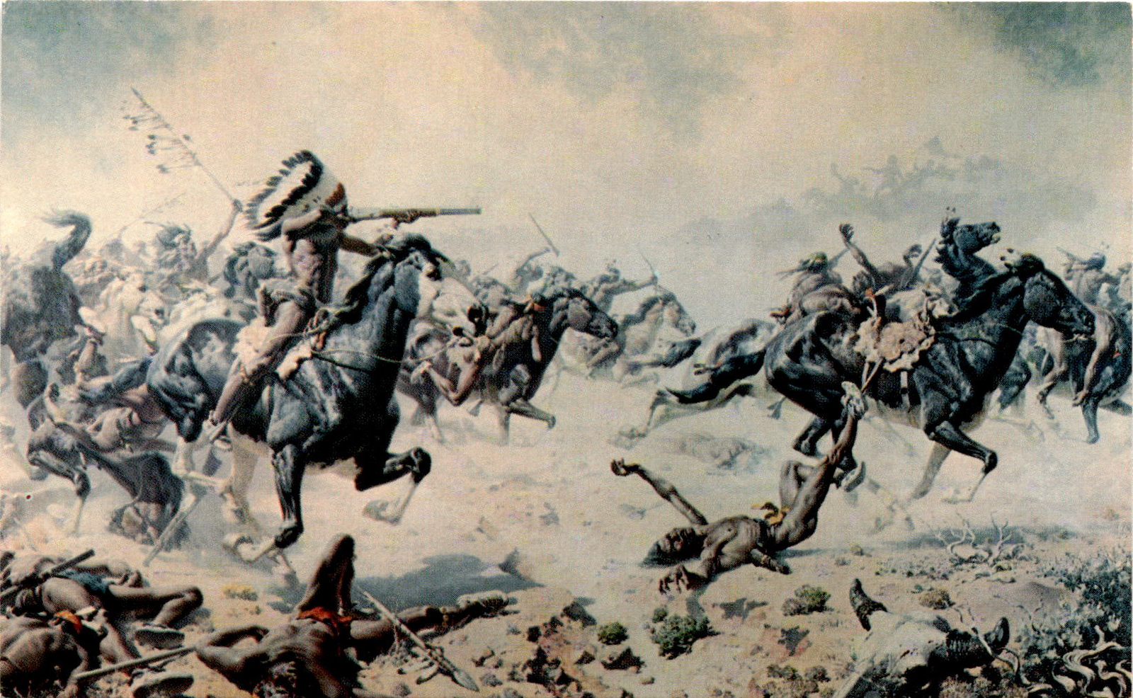 Custer's Last Fight, Wm. R. Leigh, Little Bighorn, Montana, Postcard
